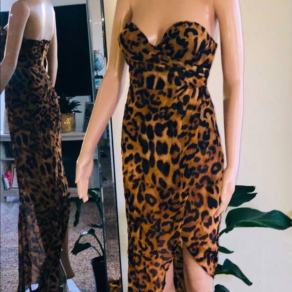 Carmine Strapless Leopard Maxi Dress - Picture 5 of 14